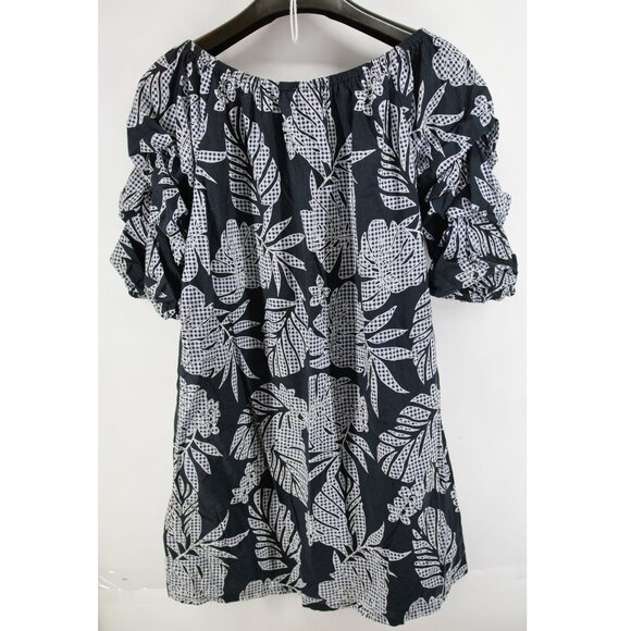 MSK Casual Midi dress black Leaves pattern Cotton Light XL - Picture 8 of 8